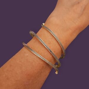 Vtg BRIGHTON Silver Spiral Wrap Bracelet